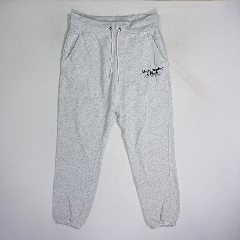 Abercrombie & Fitch Soft AF Collection Grey Logo Joggers Sweatpants Large